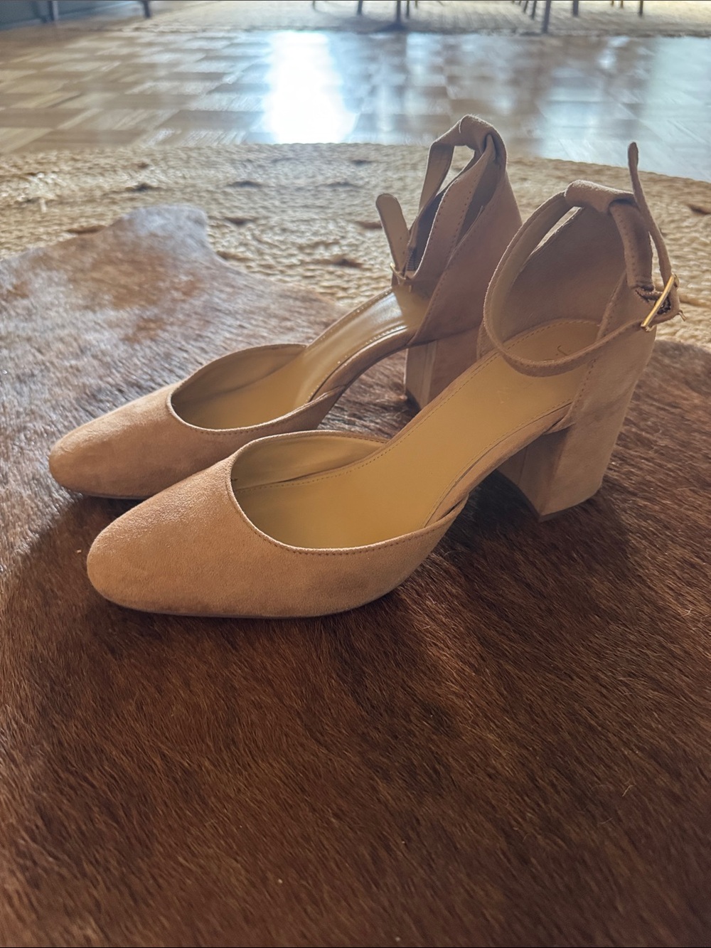 J. Crew Factory Suede Ankle-Strap Block Heels